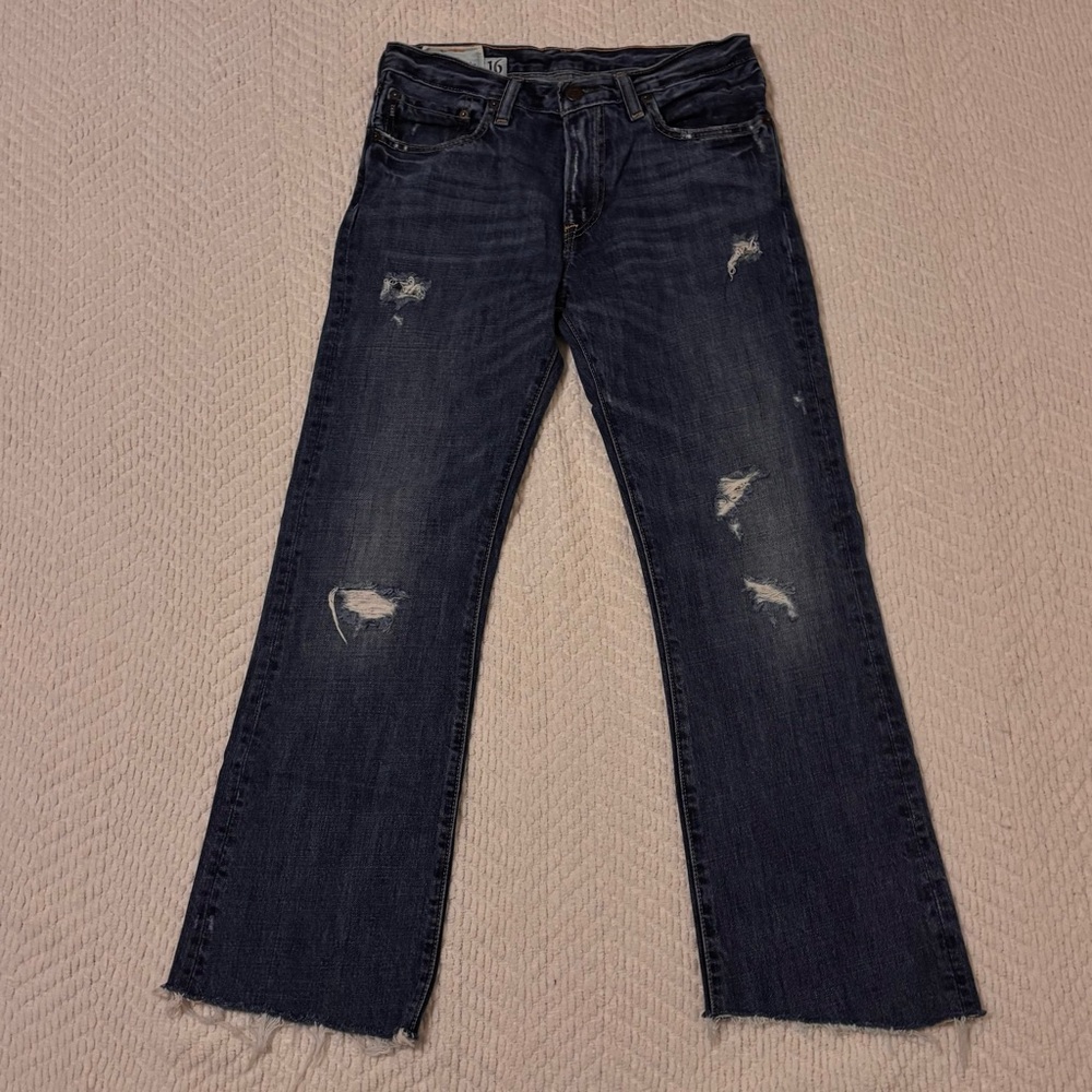Abercrombie & Fitch Distressed Straight Leg Jeans Trending Style Size 16